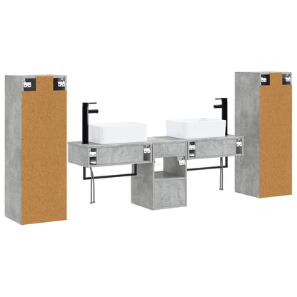 vidaXL Bathroom Furniture Set 5 pcs Concrete Grey 33 x 34.5 x 100 cm