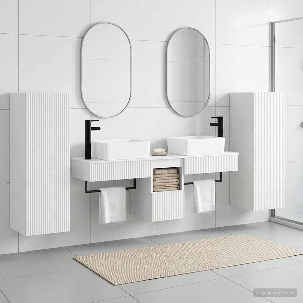 vidaXL Bathroom Furniture Set 5 pcs High Gloss White