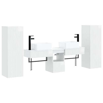 vidaXL Bathroom Furniture Set 5 pcs High Gloss White