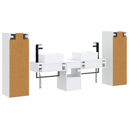 vidaXL Bathroom Furniture Set 5 pcs High Gloss White