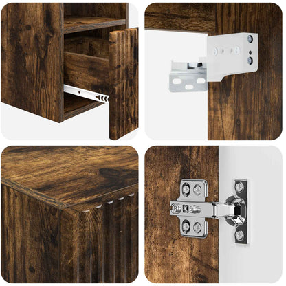 vidaXL Bathroom Furniture Set 5 pcs Smoked Oak 33 x 34.5 x 100 cm