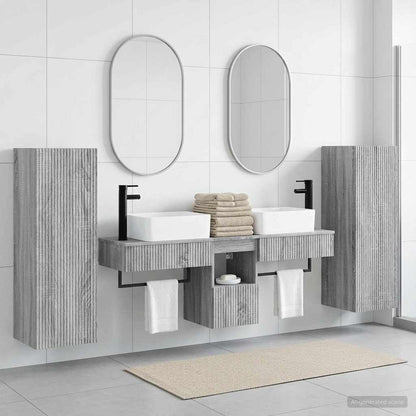 vidaXL Bathroom Furniture Set 5 pcs Grey Sonoma 33 x 34.5 x 100 cm