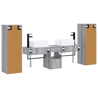 vidaXL Bathroom Furniture Set 5 pcs Grey Sonoma 33 x 34.5 x 100 cm