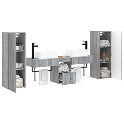 vidaXL Bathroom Furniture Set 5 pcs Grey Sonoma 33 x 34.5 x 100 cm