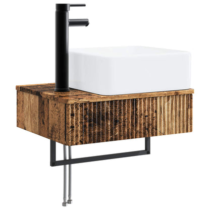 vidaXL Bathroom Furniture Set 5 pcs Old Wood 33 x 34.5 x 100 cm
