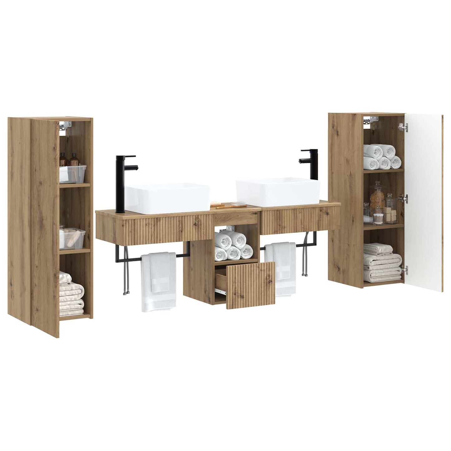 vidaXL Bathroom Furniture Set 5 pcs Artisan Oak 33 x 34.5 x 100 cm