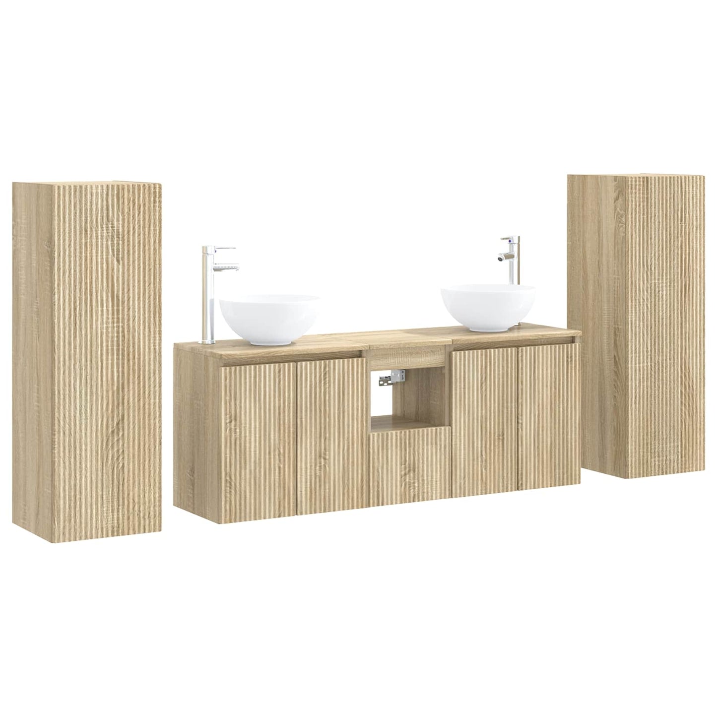 vidaXL Bathroom Furniture Set 5 pcs Sonoma Oak 33 x 34.5 x 100 cm