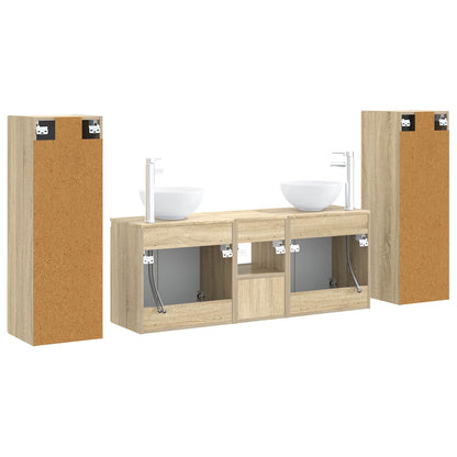 vidaXL Bathroom Furniture Set 5 pcs Sonoma Oak 33 x 34.5 x 100 cm