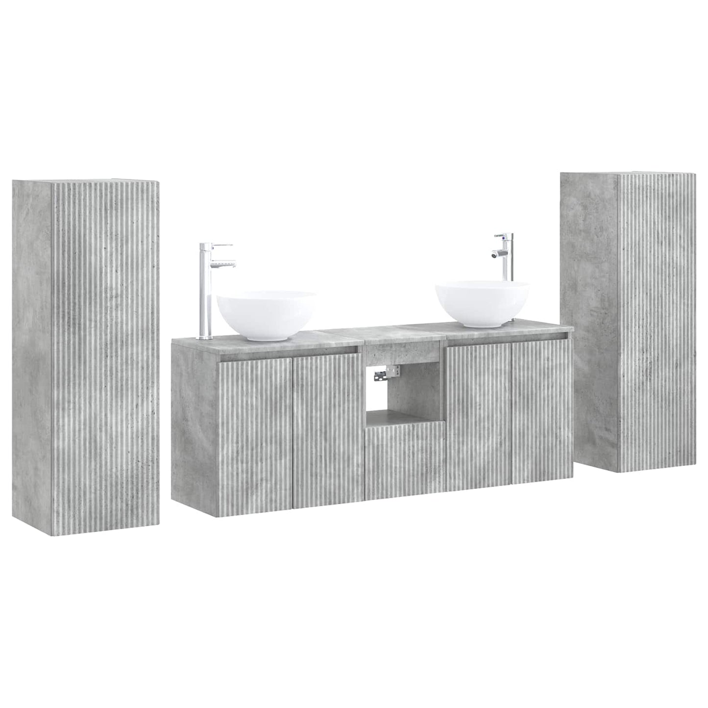 vidaXL Bathroom Furniture Set 5 pcs Concrete Grey 33 x 34.5 x 100 cm