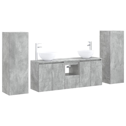 vidaXL Bathroom Furniture Set 5 pcs Concrete Grey 33 x 34.5 x 100 cm