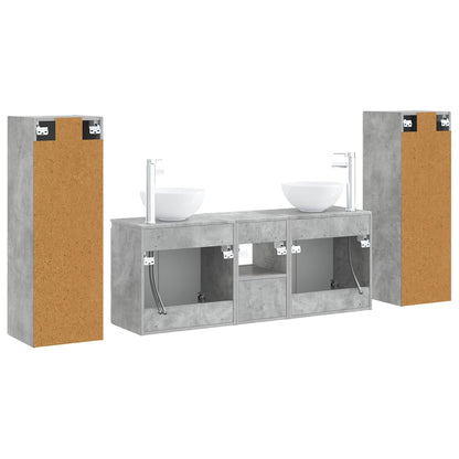 vidaXL Bathroom Furniture Set 5 pcs Concrete Grey 33 x 34.5 x 100 cm