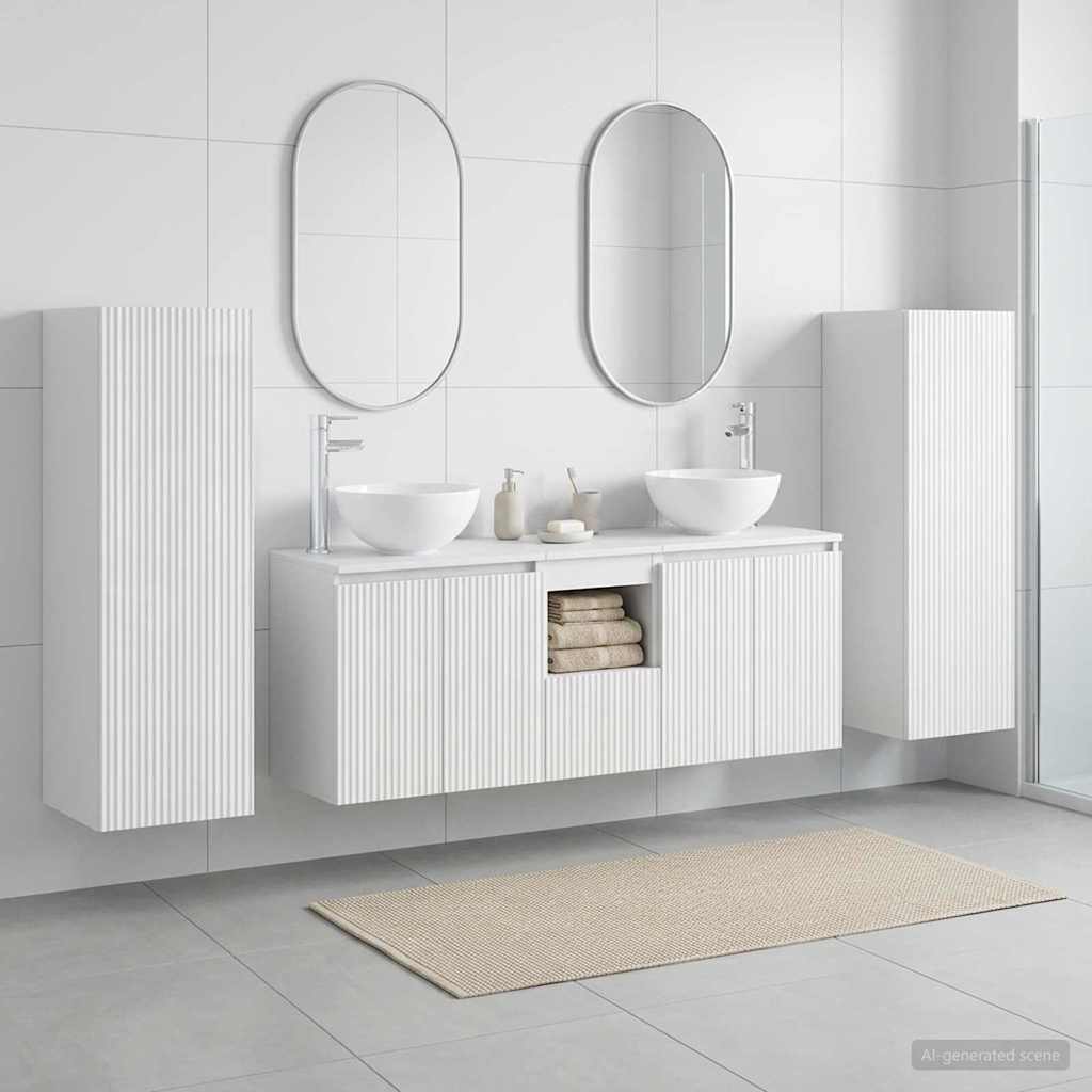 vidaXL Bathroom Furniture Set 5 pcs High Gloss White