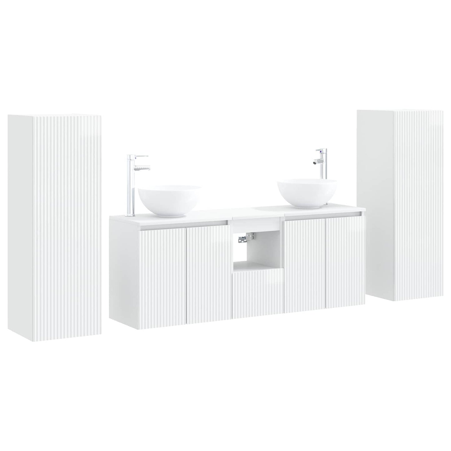 vidaXL Bathroom Furniture Set 5 pcs High Gloss White