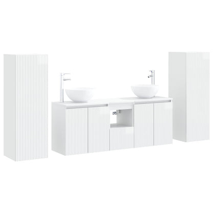 vidaXL Bathroom Furniture Set 5 pcs High Gloss White