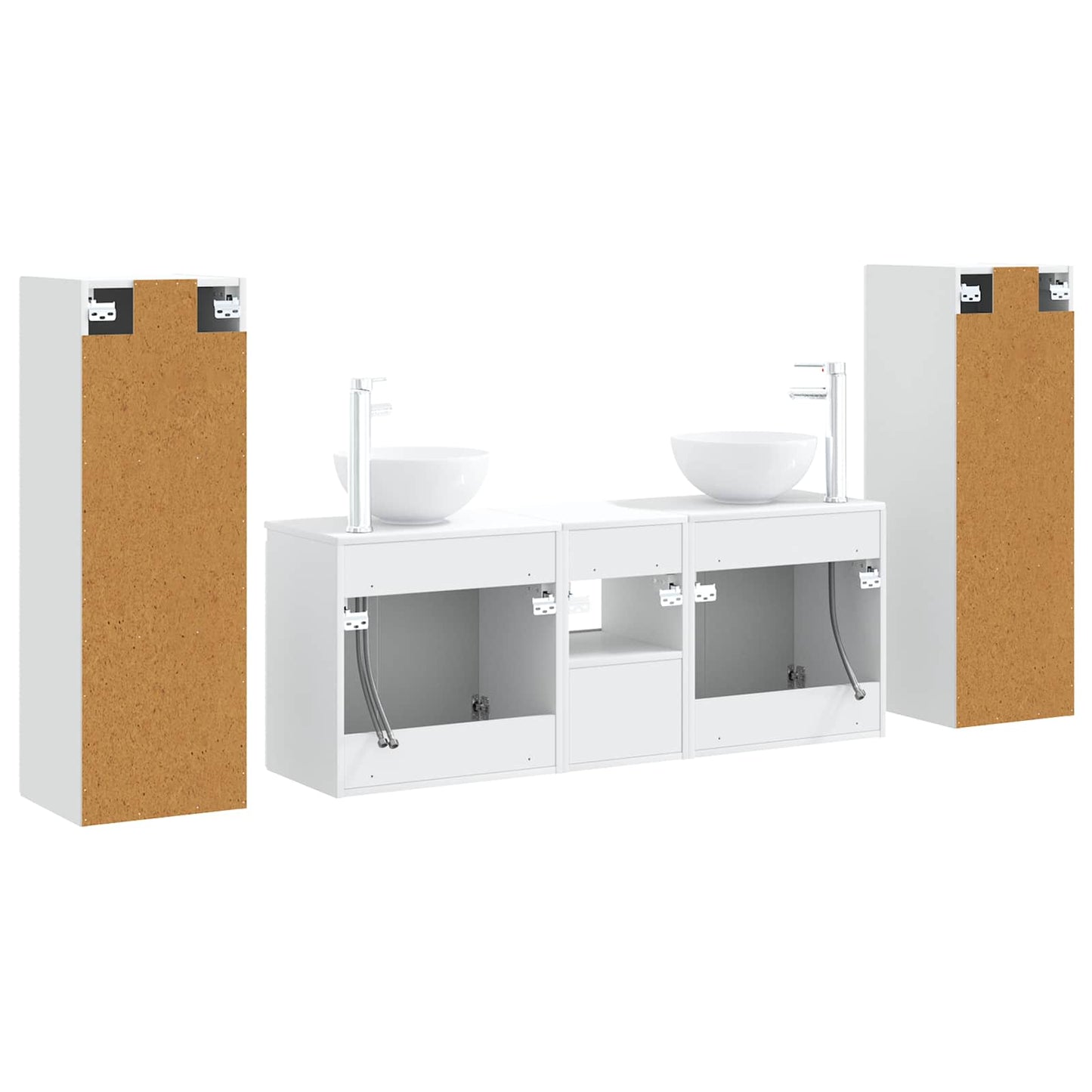 vidaXL Bathroom Furniture Set 5 pcs High Gloss White