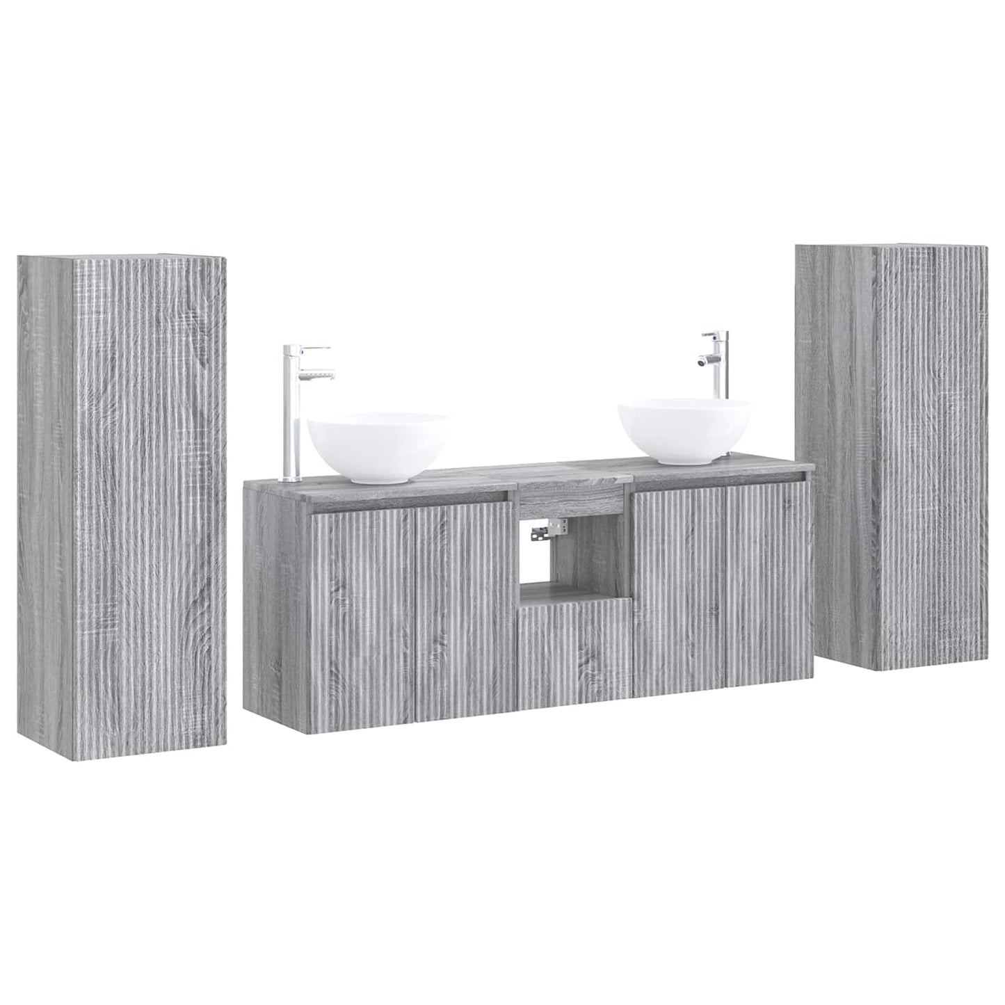vidaXL Bathroom Furniture Set 5 pcs Grey Sonoma 33 x 34.5 x 100 cm