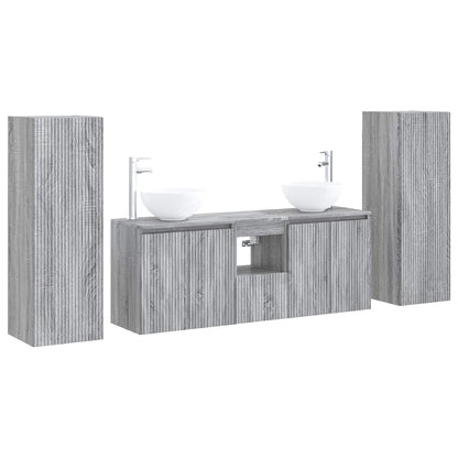 vidaXL Bathroom Furniture Set 5 pcs Grey Sonoma 33 x 34.5 x 100 cm