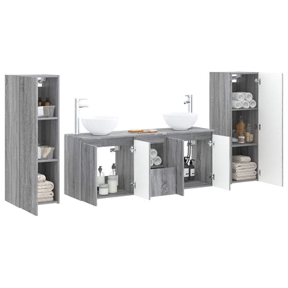 vidaXL Bathroom Furniture Set 5 pcs Grey Sonoma 33 x 34.5 x 100 cm
