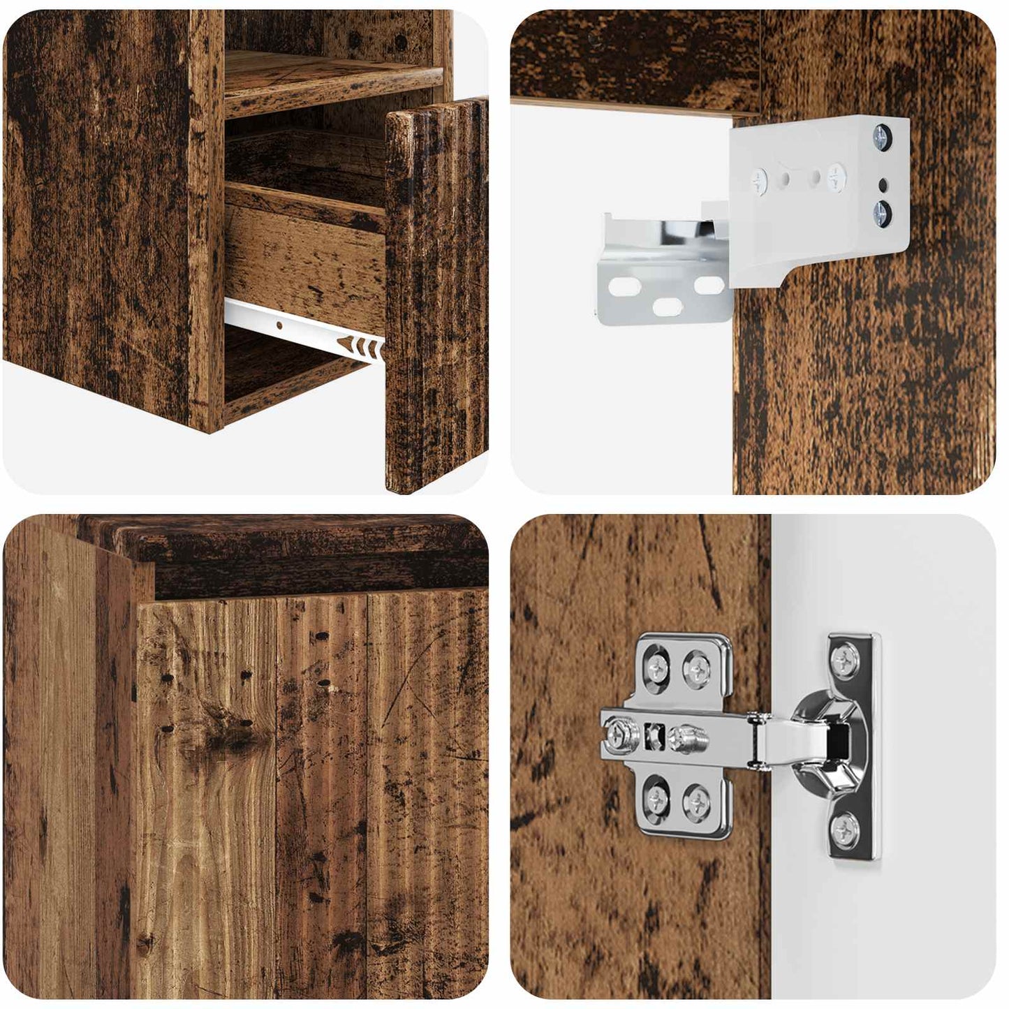 vidaXL Bathroom Furniture Set 5 pcs Old Wood 33 x 34.5 x 100 cm