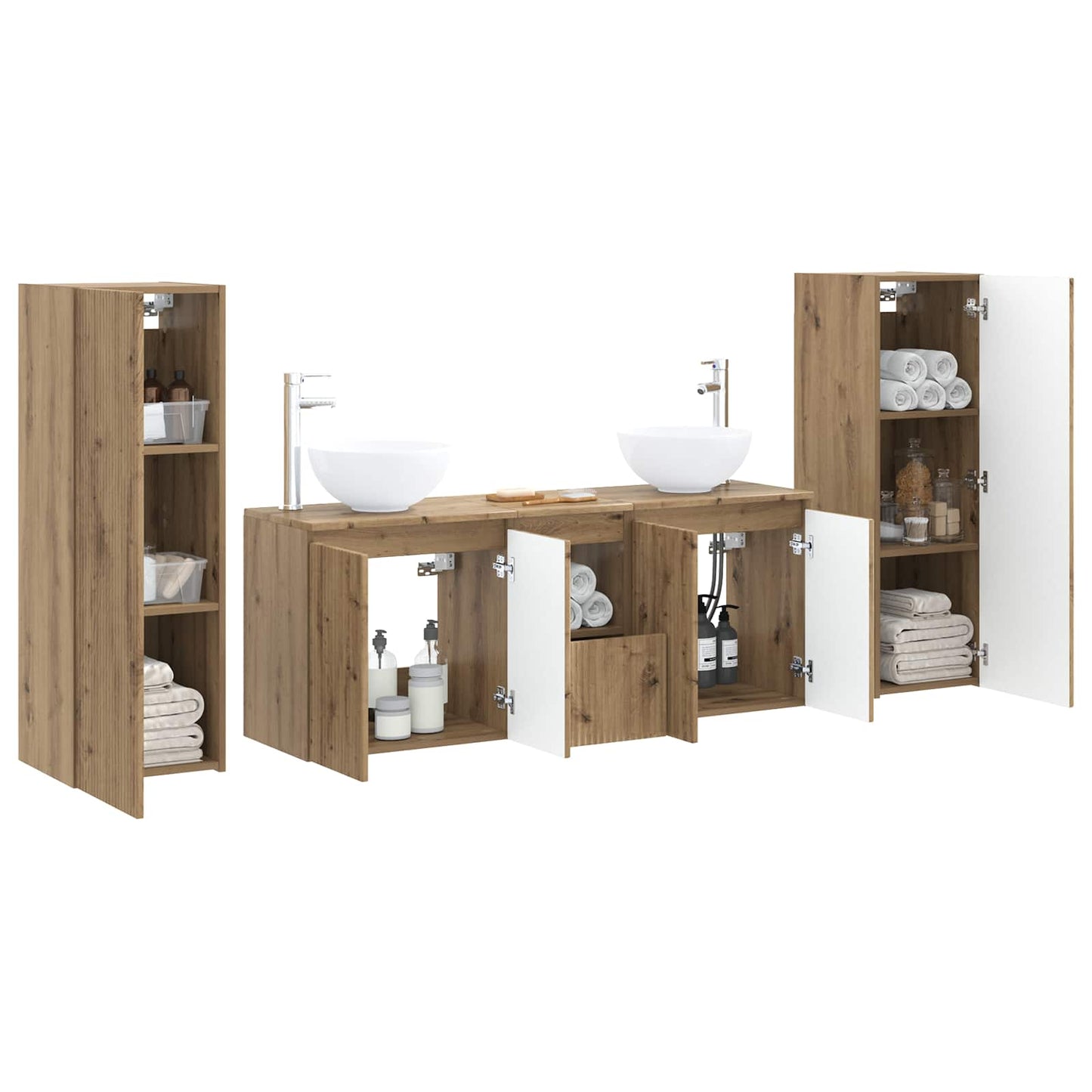 vidaXL Bathroom Furniture Set 5 pcs Artisan Oak 33 x 34.5 x 100 cm