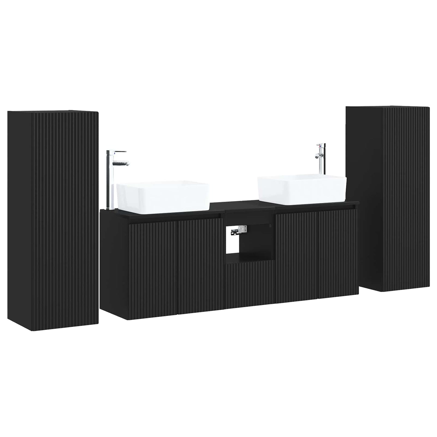 vidaXL Bathroom Furniture Set 5 pcs Black 33 x 34.5 x 100 cm