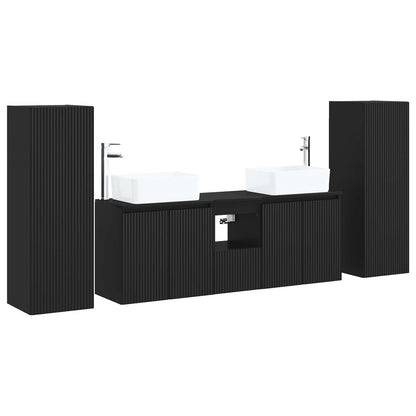 vidaXL Bathroom Furniture Set 5 pcs Black 33 x 34.5 x 100 cm