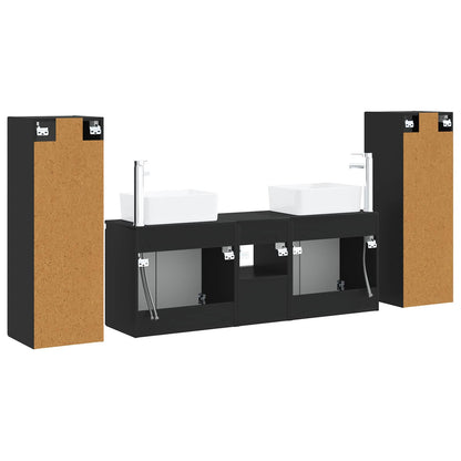 vidaXL Bathroom Furniture Set 5 pcs Black 33 x 34.5 x 100 cm