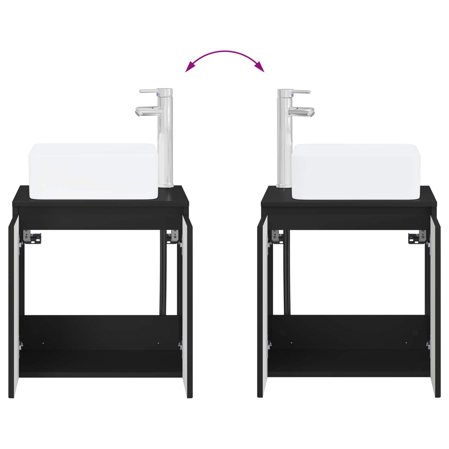 vidaXL Bathroom Furniture Set 5 pcs Black 33 x 34.5 x 100 cm