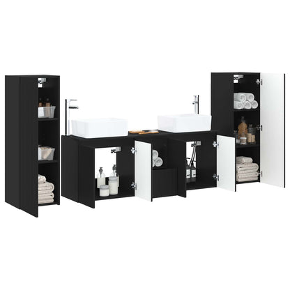 vidaXL Bathroom Furniture Set 5 pcs Black 33 x 34.5 x 100 cm