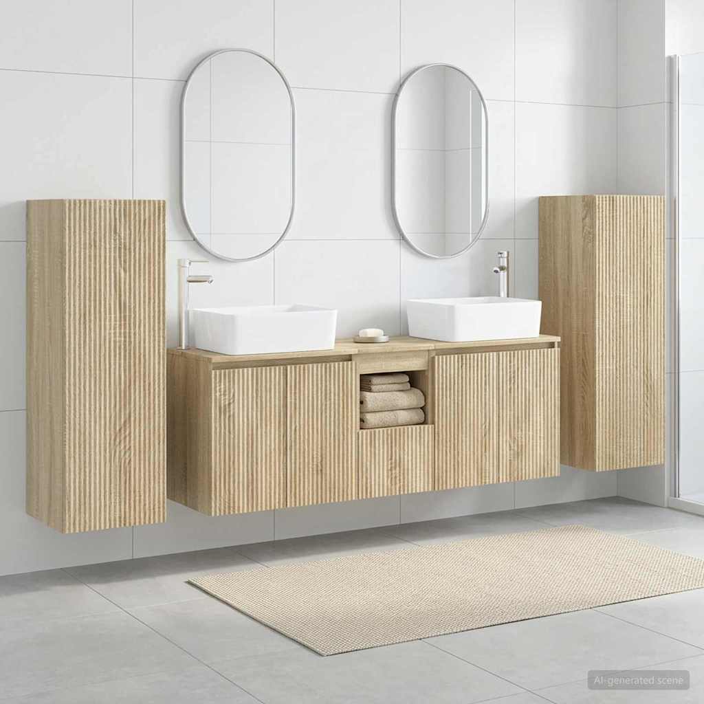 vidaXL Bathroom Furniture Set 5 pcs Sonoma Oak 33 x 34.5 x 100 cm