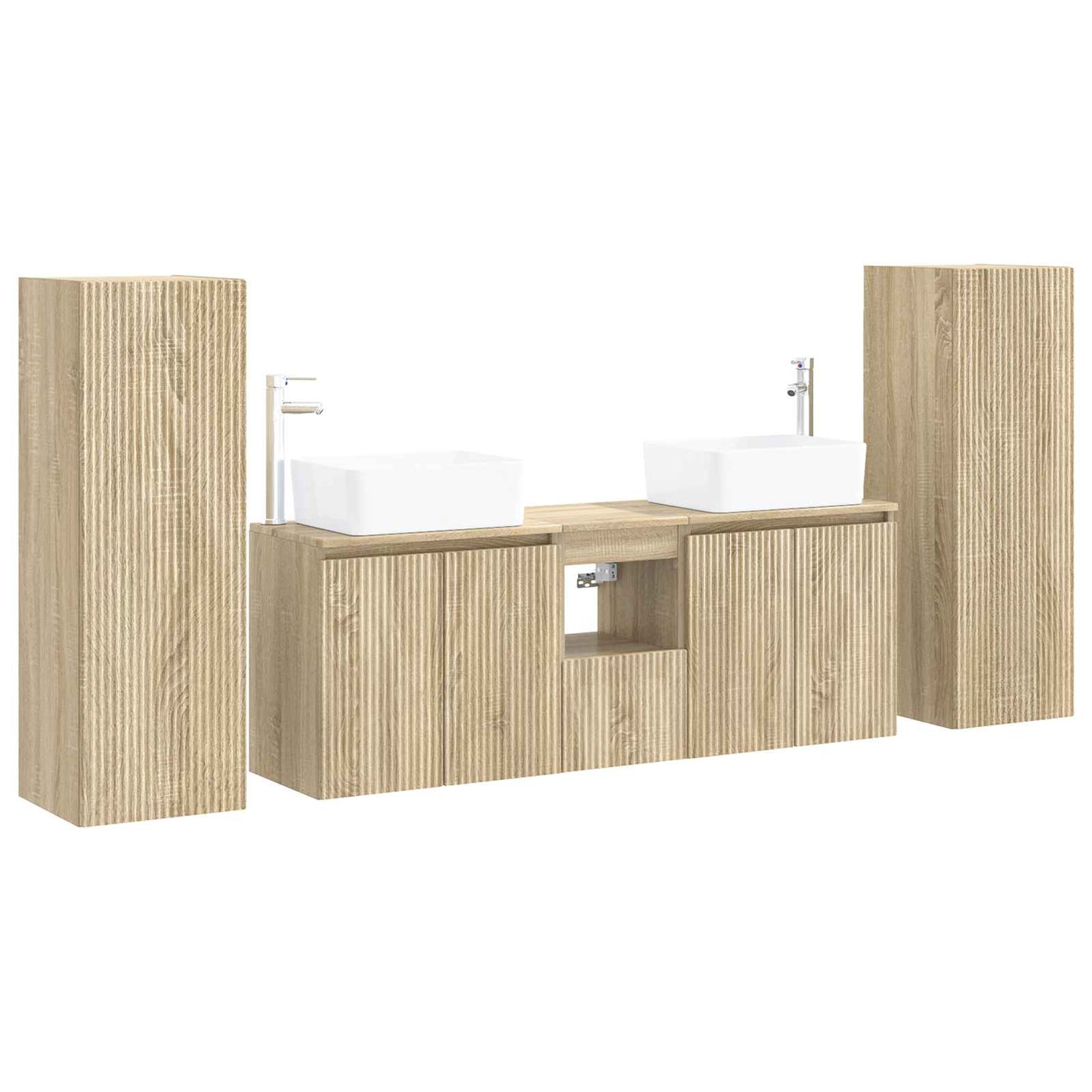 vidaXL Bathroom Furniture Set 5 pcs Sonoma Oak 33 x 34.5 x 100 cm