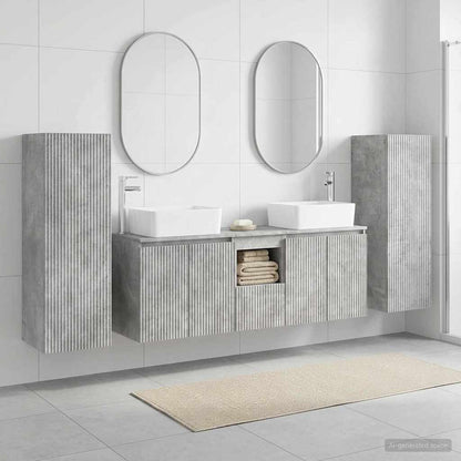 vidaXL Bathroom Furniture Set 5 pcs Concrete Grey 33 x 34.5 x 100 cm