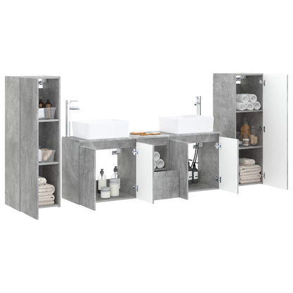 vidaXL Bathroom Furniture Set 5 pcs Concrete Grey 33 x 34.5 x 100 cm