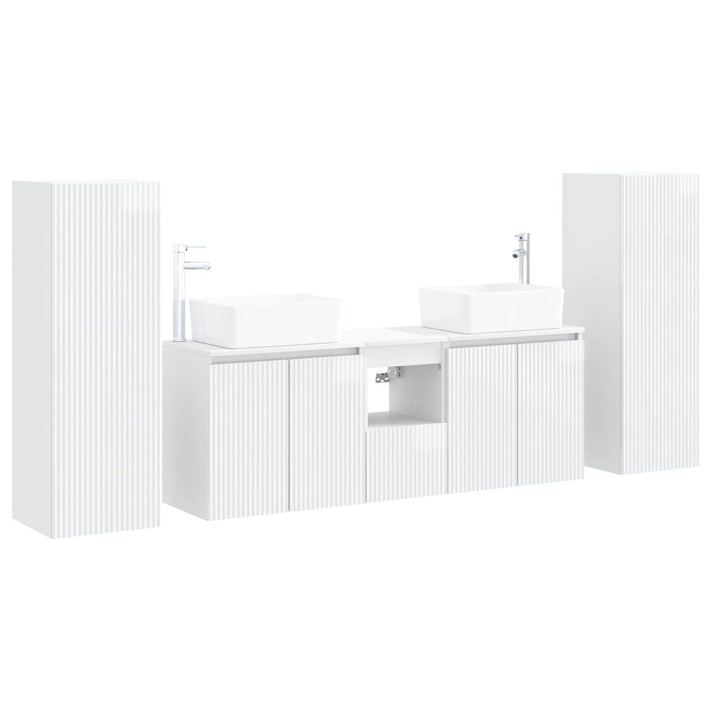 vidaXL Bathroom Furniture Set 5 pcs High Gloss White