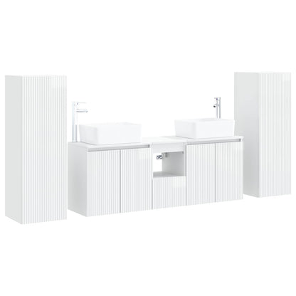 vidaXL Bathroom Furniture Set 5 pcs High Gloss White