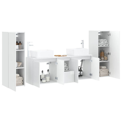 vidaXL Bathroom Furniture Set 5 pcs High Gloss White