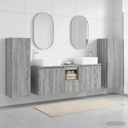 vidaXL Bathroom Furniture Set 5 pcs Grey Sonoma 33 x 34.5 x 100 cm