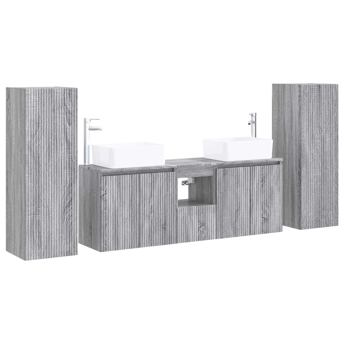 vidaXL Bathroom Furniture Set 5 pcs Grey Sonoma 33 x 34.5 x 100 cm