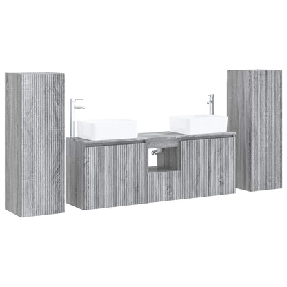 vidaXL Bathroom Furniture Set 5 pcs Grey Sonoma 33 x 34.5 x 100 cm