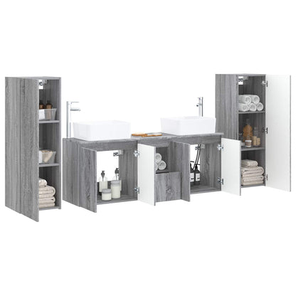 vidaXL Bathroom Furniture Set 5 pcs Grey Sonoma 33 x 34.5 x 100 cm
