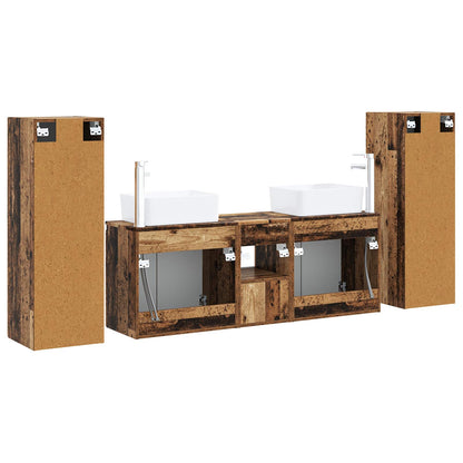 vidaXL Bathroom Furniture Set 5 pcs Old Wood 33 x 34.5 x 100 cm