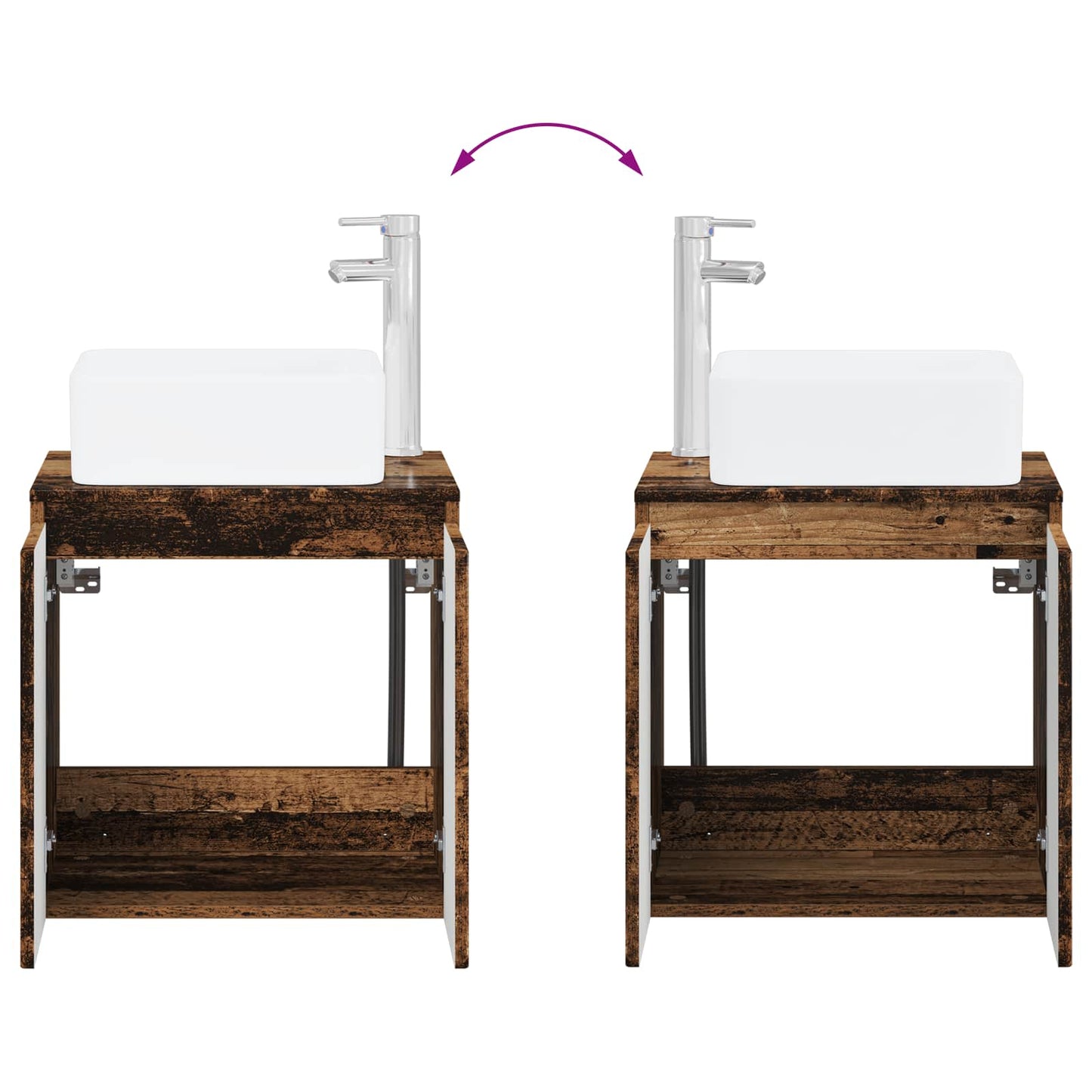 vidaXL Bathroom Furniture Set 5 pcs Old Wood 33 x 34.5 x 100 cm