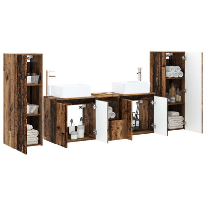 vidaXL Bathroom Furniture Set 5 pcs Old Wood 33 x 34.5 x 100 cm