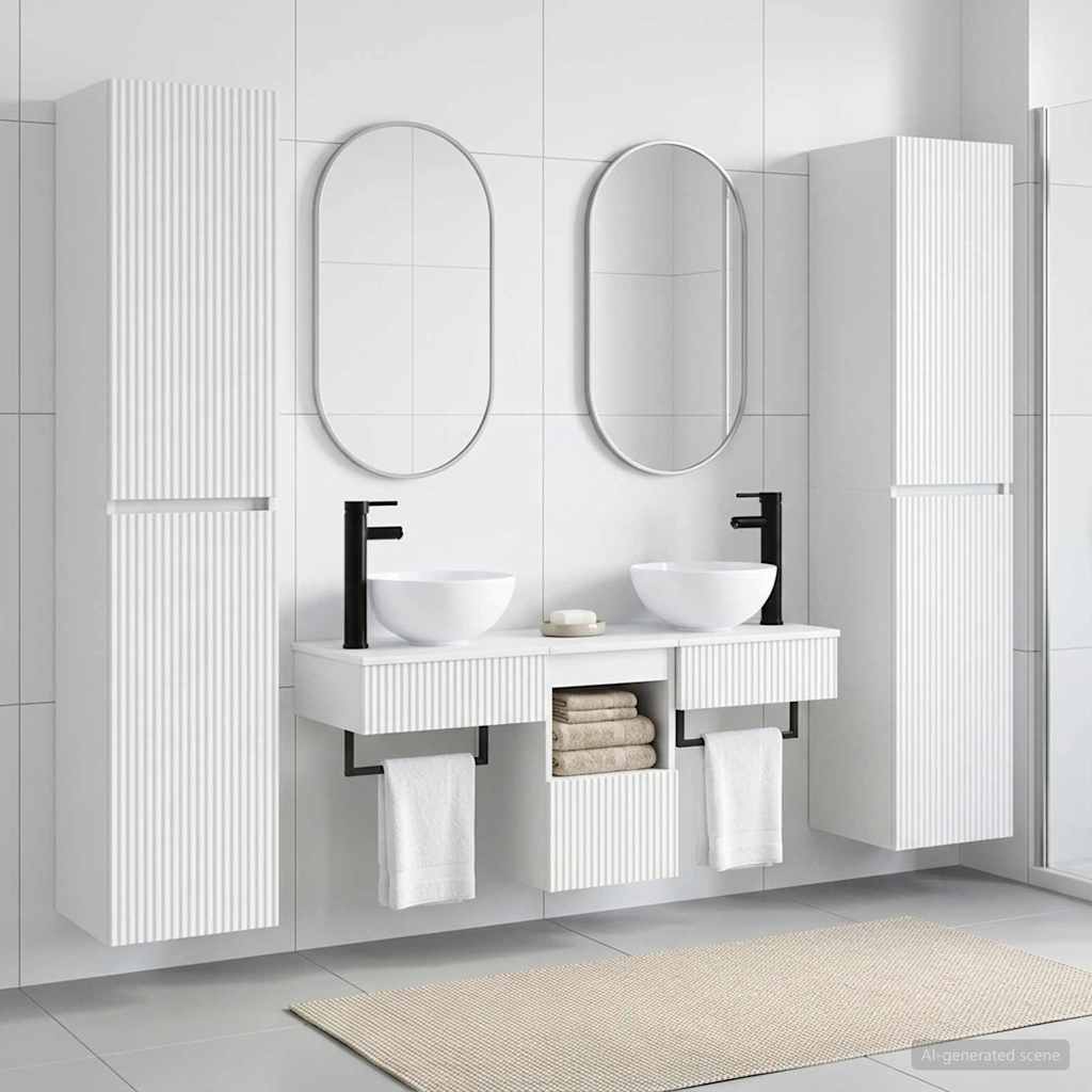 vidaXL Bathroom Furniture Set 5 pcs White 33 x 34.5 x 160 cm