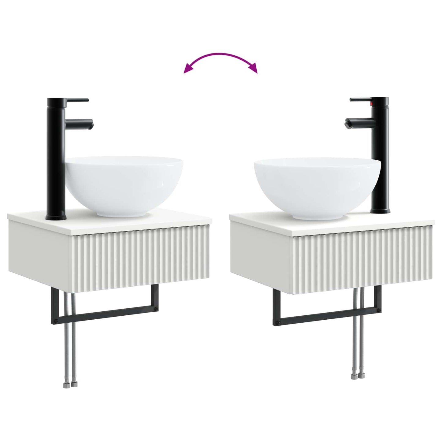 vidaXL Bathroom Furniture Set 5 pcs White 33 x 34.5 x 160 cm