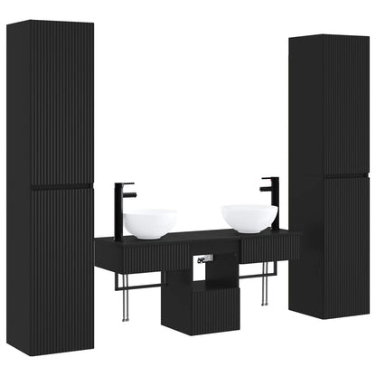 vidaXL Bathroom Furniture Set 5 pcs Black 33 x 34.5 x 160 cm