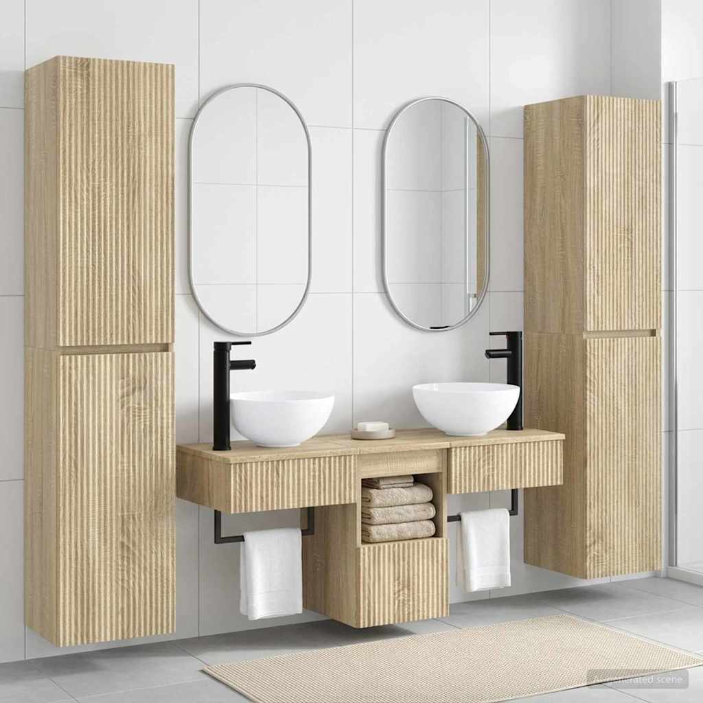 vidaXL Bathroom Furniture Set 5 pcs Sonoma Oak 33 x 34.5 x 160 cm
