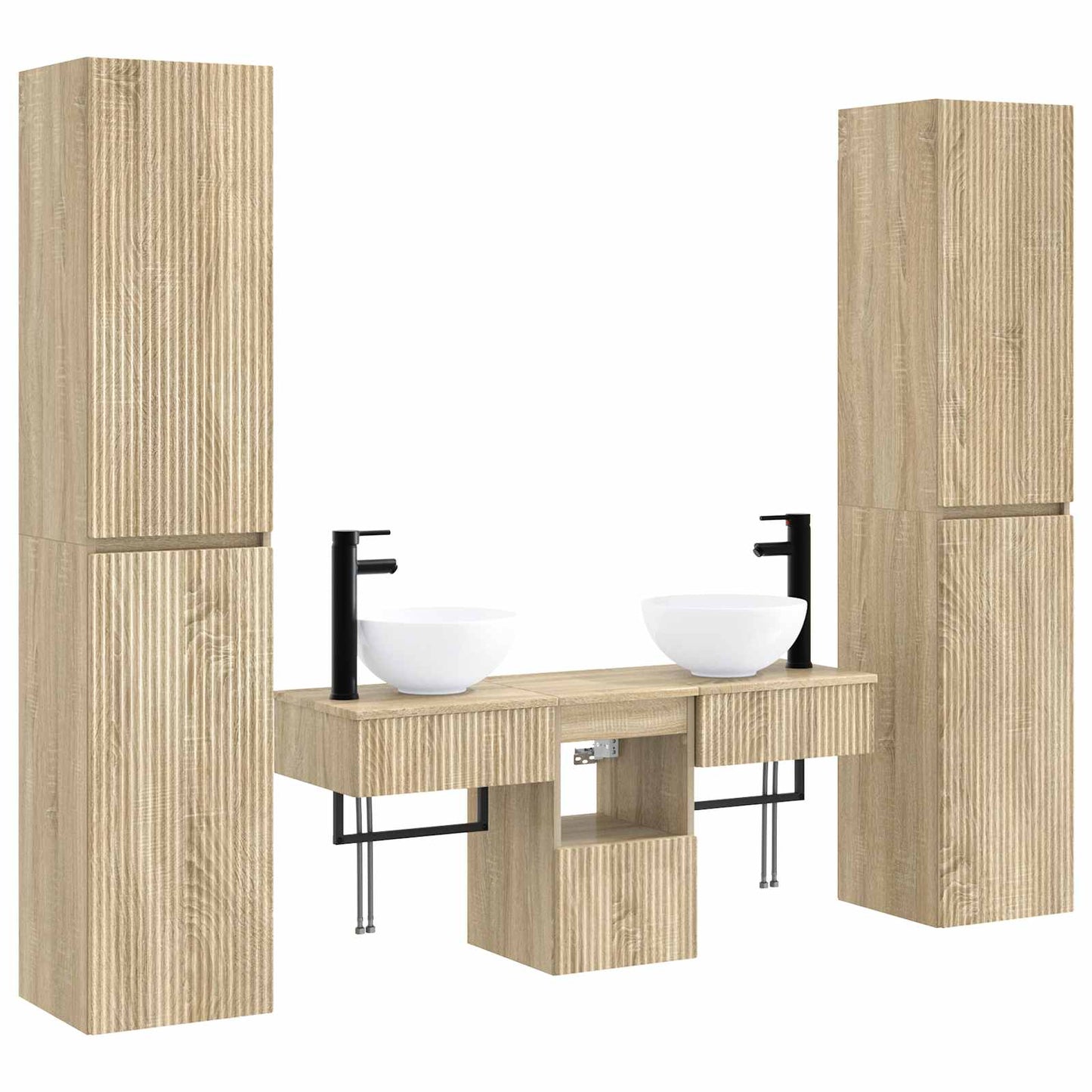 vidaXL Bathroom Furniture Set 5 pcs Sonoma Oak 33 x 34.5 x 160 cm