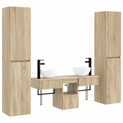 vidaXL Bathroom Furniture Set 5 pcs Sonoma Oak 33 x 34.5 x 160 cm