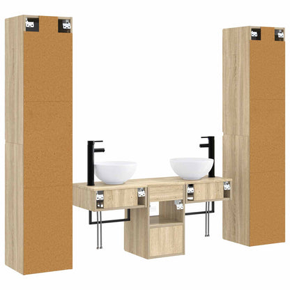 vidaXL Bathroom Furniture Set 5 pcs Sonoma Oak 33 x 34.5 x 160 cm